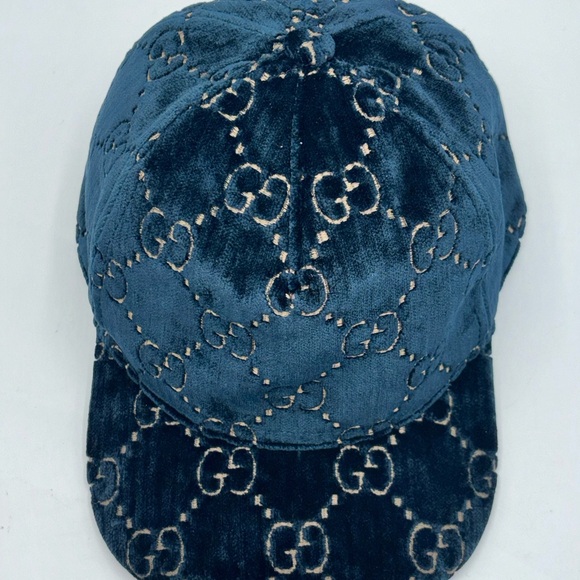 Gucci Kids Blue and Gold Hat - Picture 7 of 12